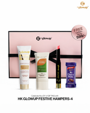 HK Glowup Festive Hamper-4: Brightening Moisturizer + Organic Invisible Sunscreen + Pink Petal Lip Balm + Choco pack