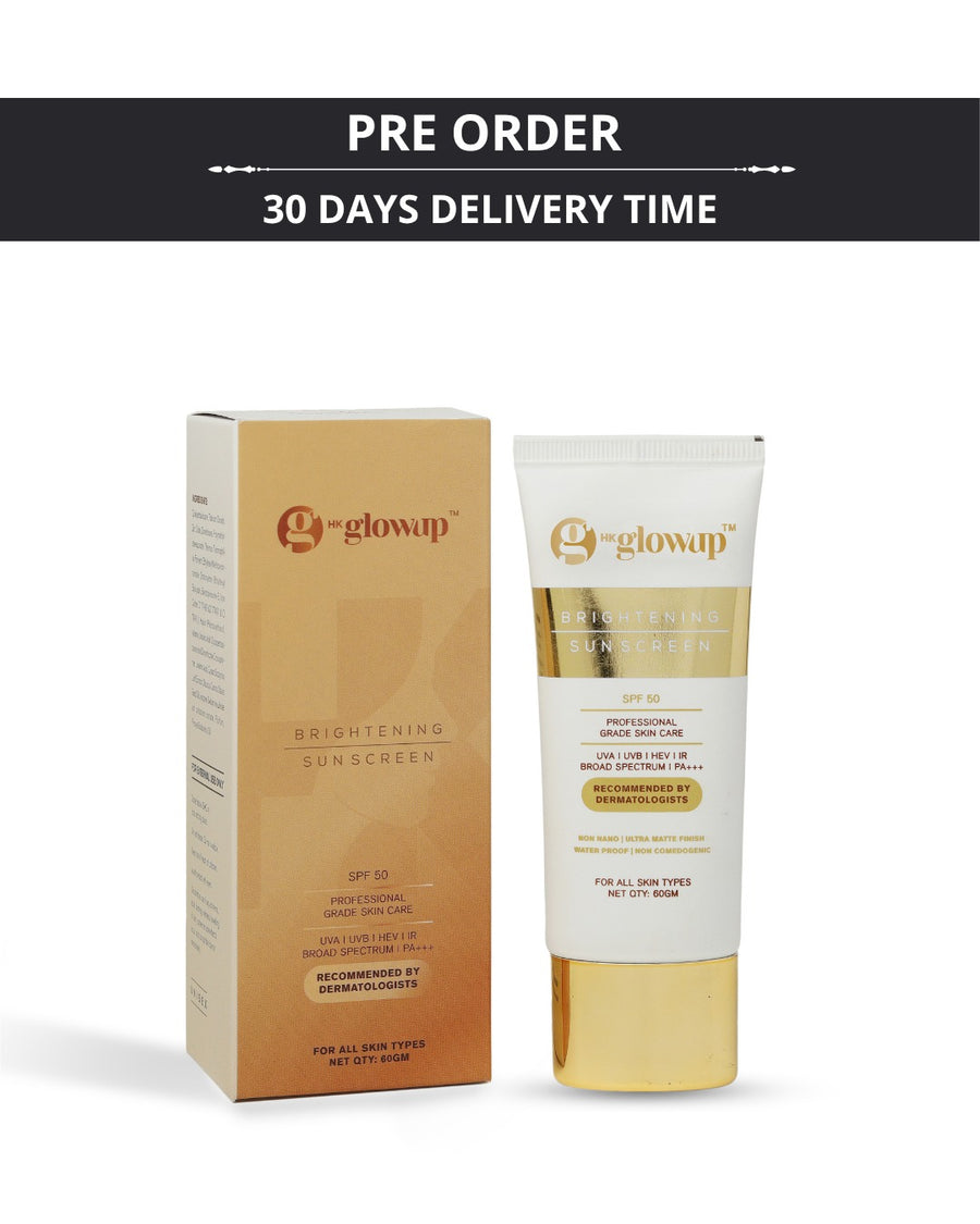 HK Glowup BRIGHTENING SUNSCREEN SPF-50 | Tinted Sunscreen with Ultra Matte Finish | UVA | UVB | HEV | IR BROAD SPECTRUM | PA+++